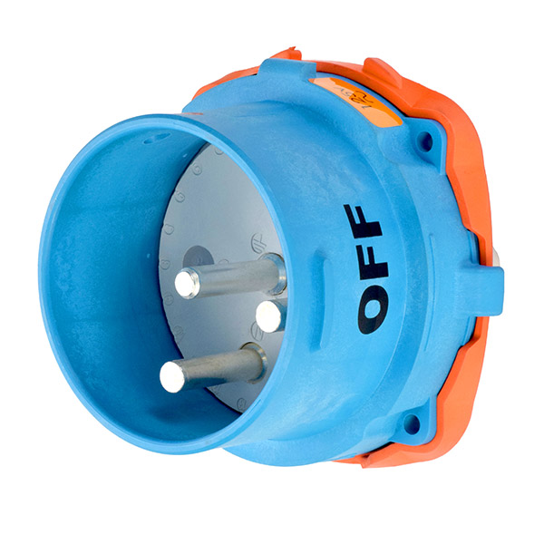 33-98075 - DS100 INLET POLY BLUE SIZE 5 TYPE 4X 1P+N+G 100A 125 VAC 60 Hz NO AUX